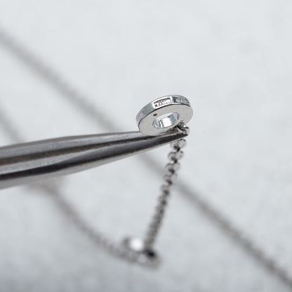 [Perla Lux]PARENTESI NECKLACE SILVER DIAMOND