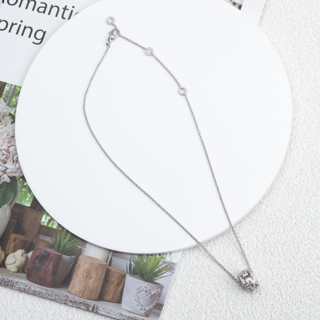 [Perla Lux]PARENTESI NECKLACE SILVER DIAMOND