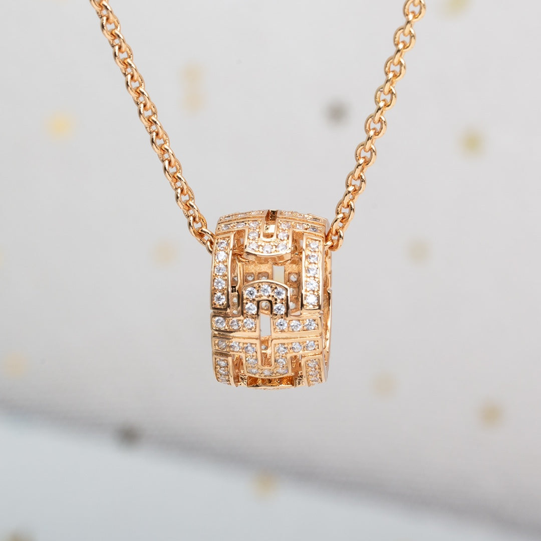 [Perla Lux]PARENTESI NECKLACE PINK GOLD DIAMOND