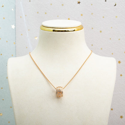 [Perla Lux]PARENTESI NECKLACE PINK GOLD DIAMOND