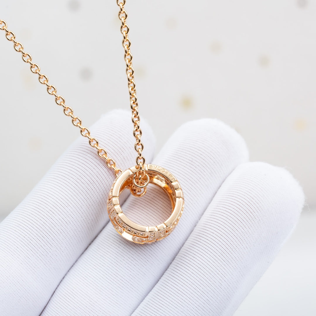 [Perla Lux]PARENTESI NECKLACE PINK GOLD DIAMOND