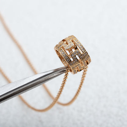 [Perla Lux]PARENTESI NECKLACE PINK GOLD DIAMOND