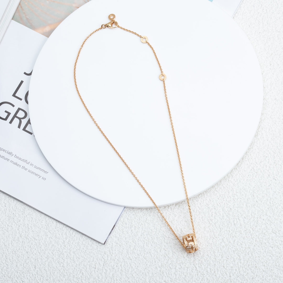 [Perla Lux]PARENTESI NECKLACE PINK GOLD DIAMOND