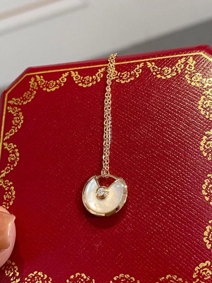 [Perla Lux]AMULETTE ROSE GOLD MOP NECKLACE