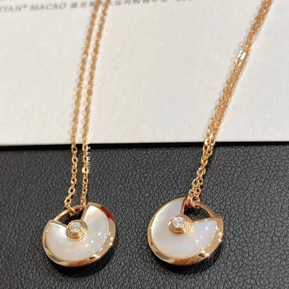 [Perla Lux]AMULETTE ROSE GOLD MOP NECKLACE