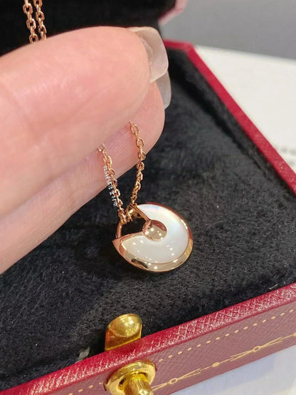 [Perla Lux]AMULETTE ROSE GOLD MOP NECKLACE