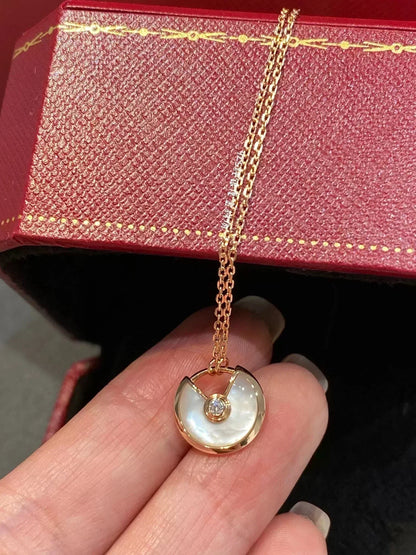 [Perla Lux]AMULETTE ROSE GOLD MOP NECKLACE