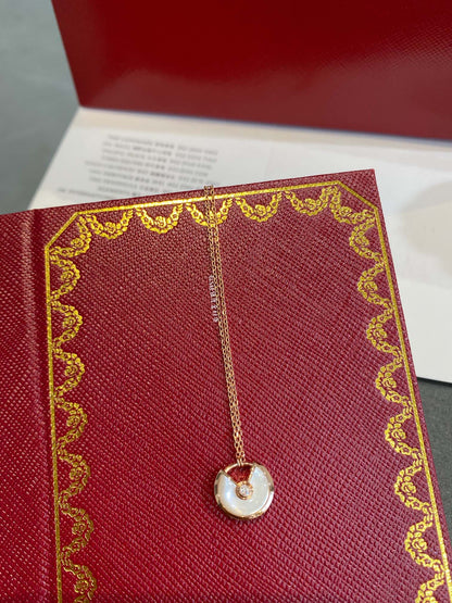 [Perla Lux]AMULETTE ROSE GOLD MOP NECKLACE