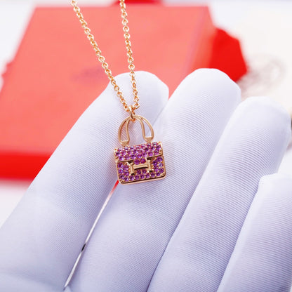 [Perla Lux]CONSTANCE PEDANT PURPLE DIAMOND NECKLACE