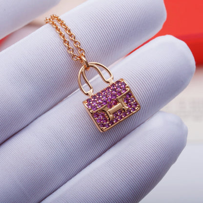 [Perla Lux]CONSTANCE PEDANT PURPLE DIAMOND NECKLACE