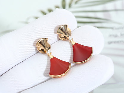 [Perla Lux]DREAM Carnelian PINK GOLD EARRINGS