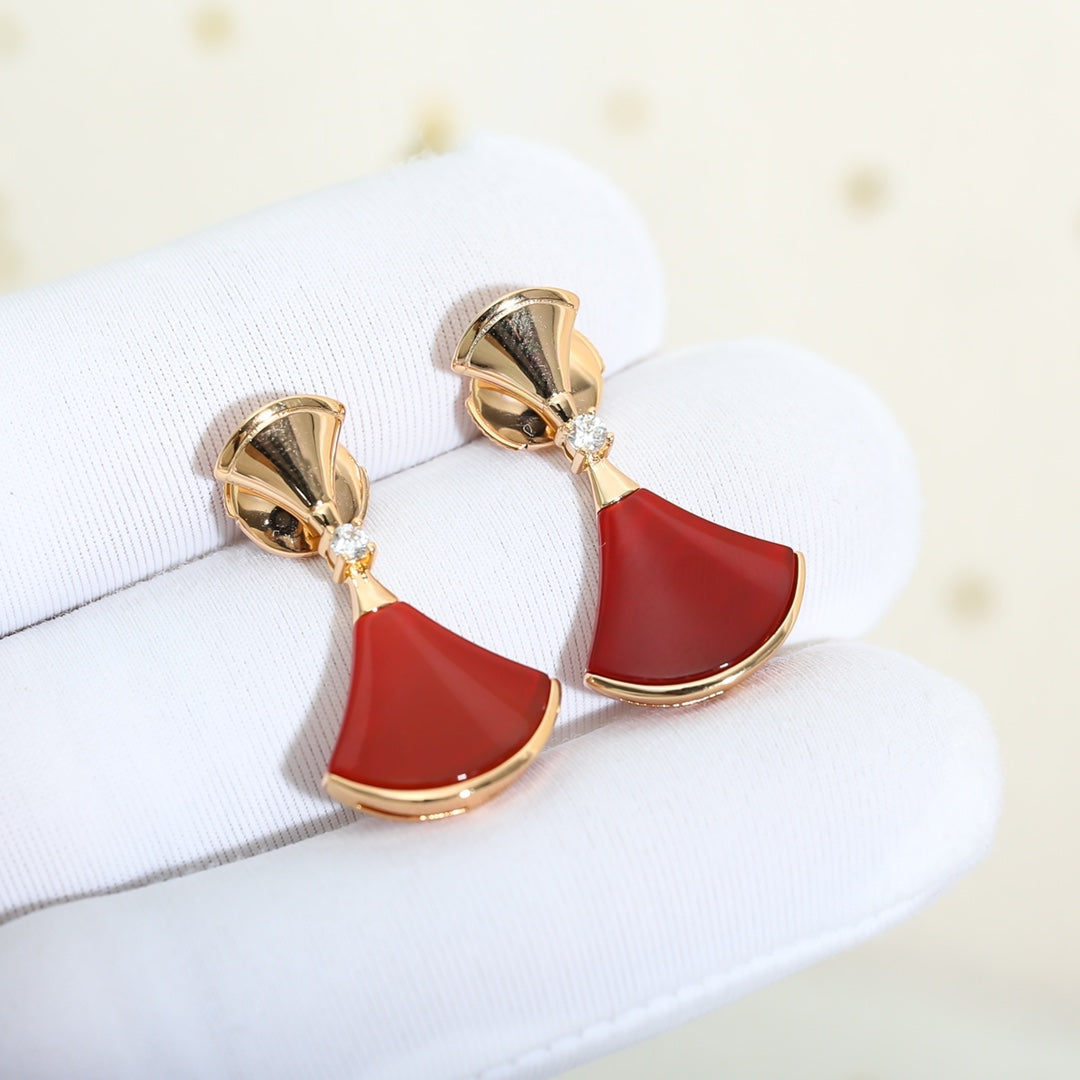 [Perla Lux]DREAM Carnelian PINK GOLD EARRINGS