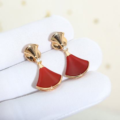 [Perla Lux]DREAM Carnelian PINK GOLD EARRINGS