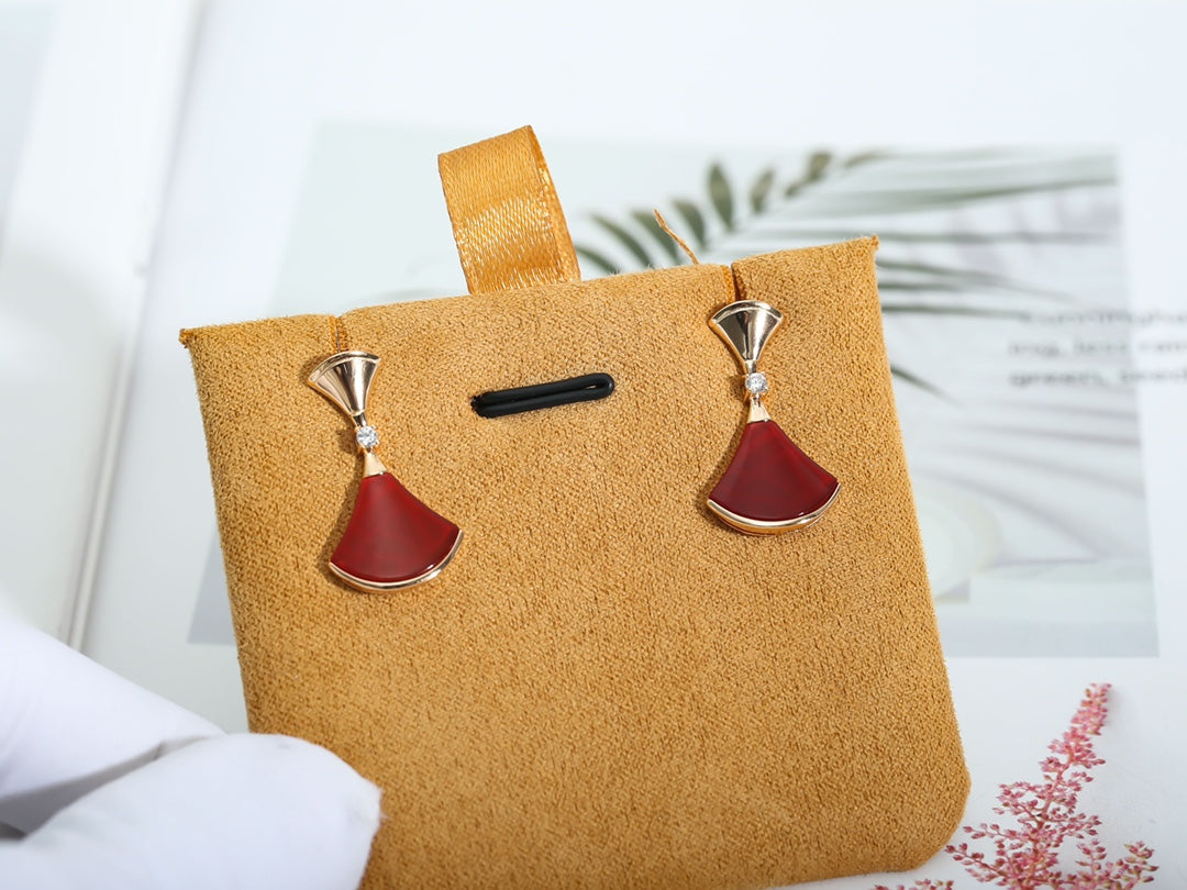 [Perla Lux]DREAM Carnelian PINK GOLD EARRINGS