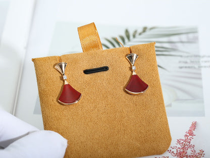 [Perla Lux]DREAM Carnelian PINK GOLD EARRINGS