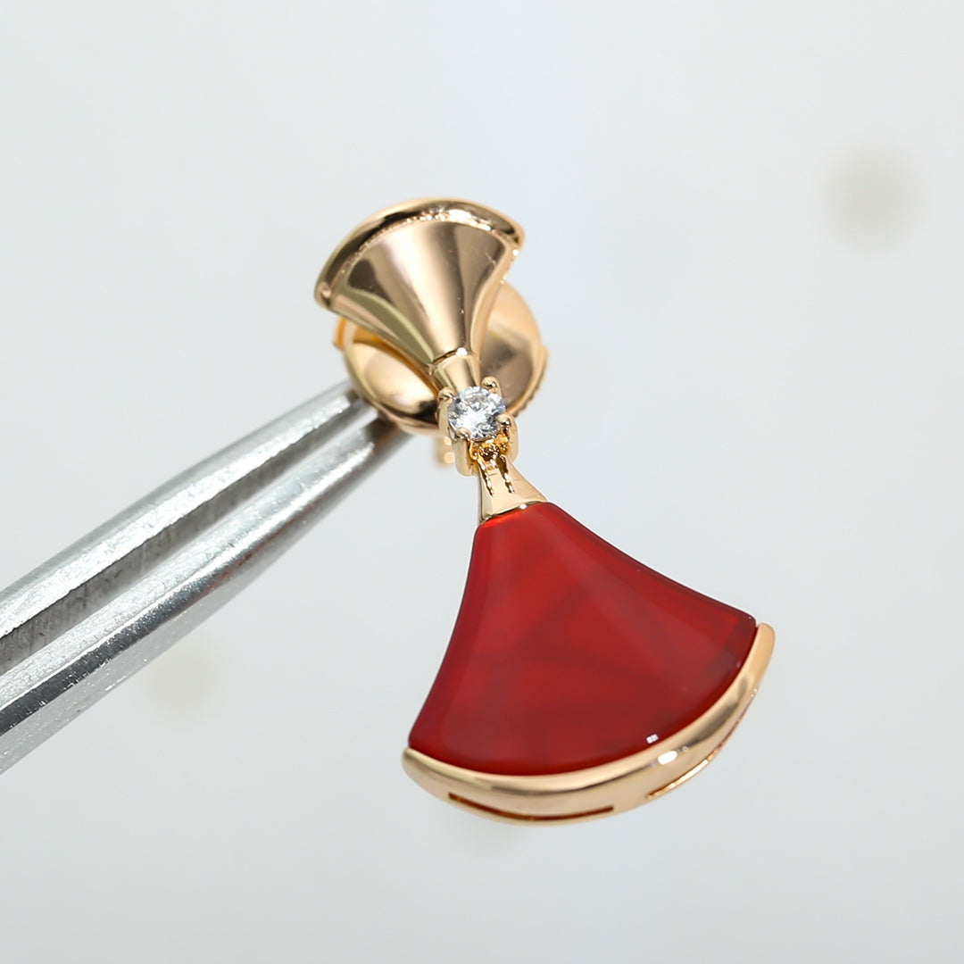 [Perla Lux]DREAM Carnelian PINK GOLD EARRINGS