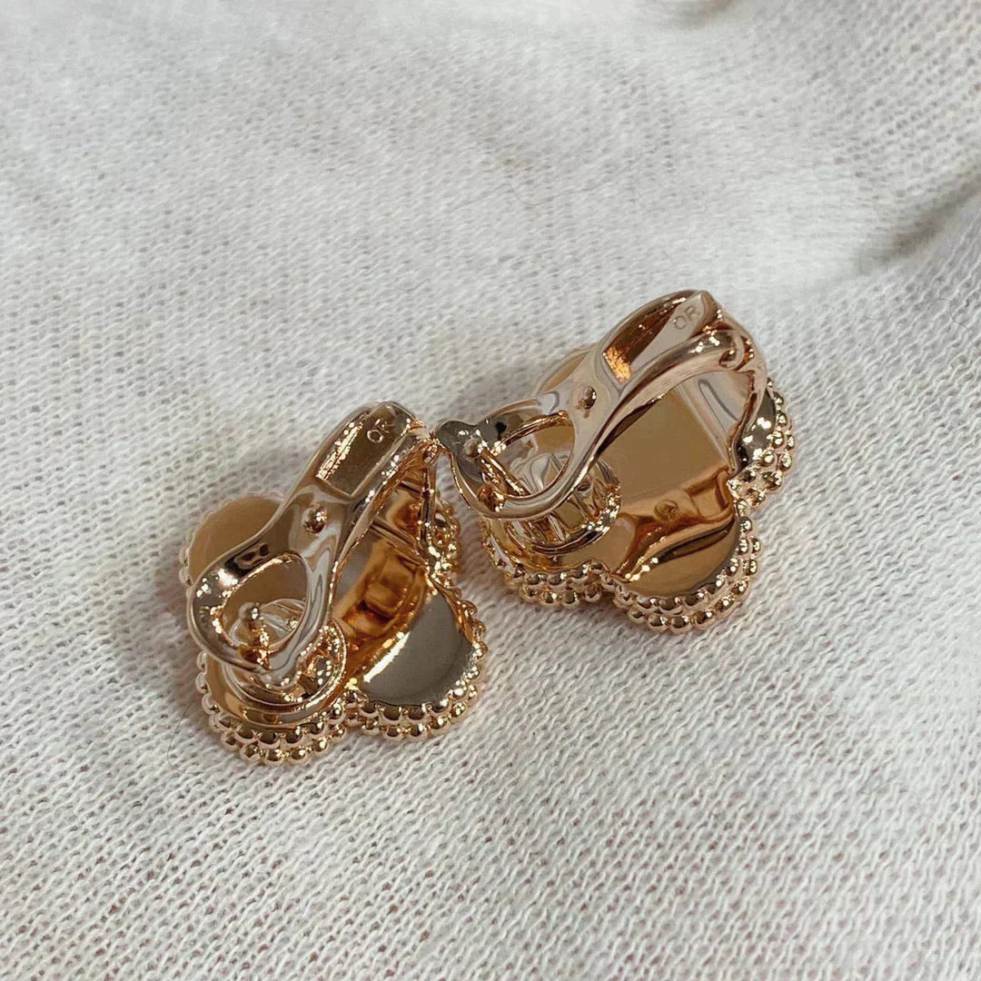 [Perla Lux]CLOVER MEDIUM 1 MOTIFS CARNELIAN  DIAMOND earrings