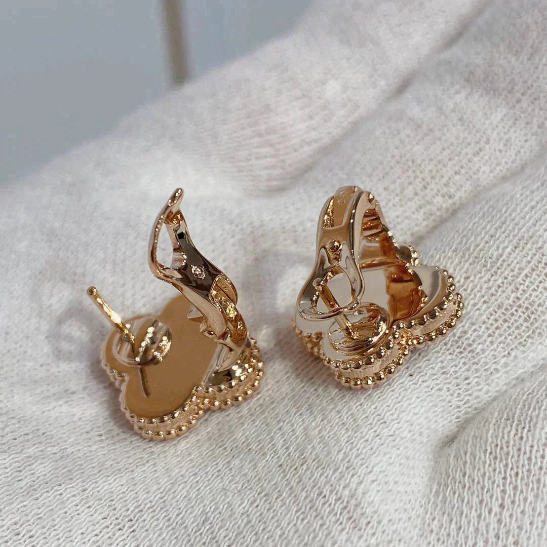 [Perla Lux]CLOVER MEDIUM 1 MOTIFS CARNELIAN  DIAMOND earrings