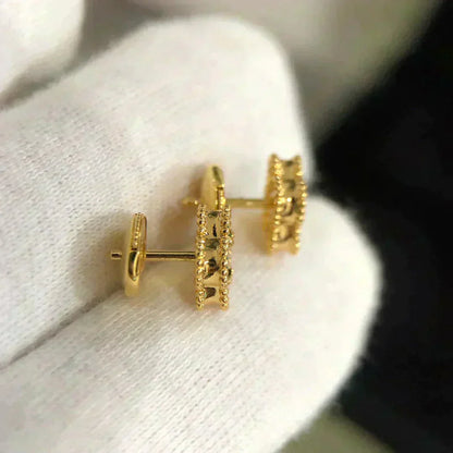 [Perla Lux]CLOVER MINI 9.5MM MALACHITE  EARRINGS