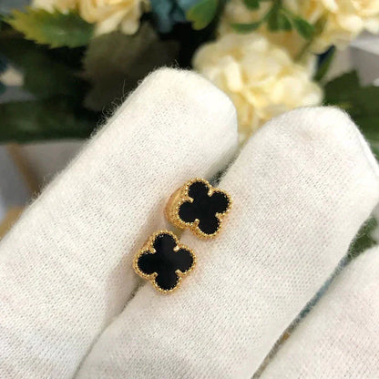 [Perla Lux]CLOVER MINI 9.5MM BLACK MOP EARRINGS