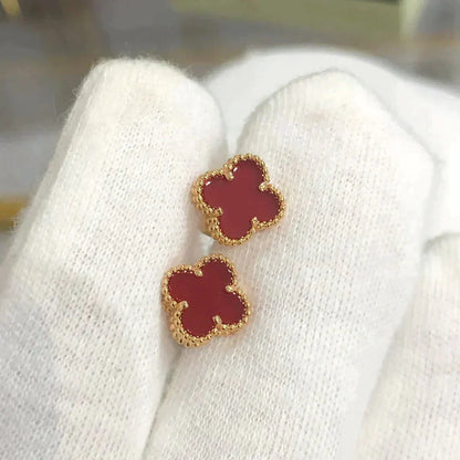 [Perla Lux]CLOVER MINI 9.5MM CARNELIAN EARRINGS