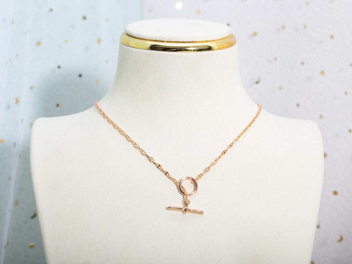 [Perla Lux]ECHAPPEE NECKLACE PINK GOLD