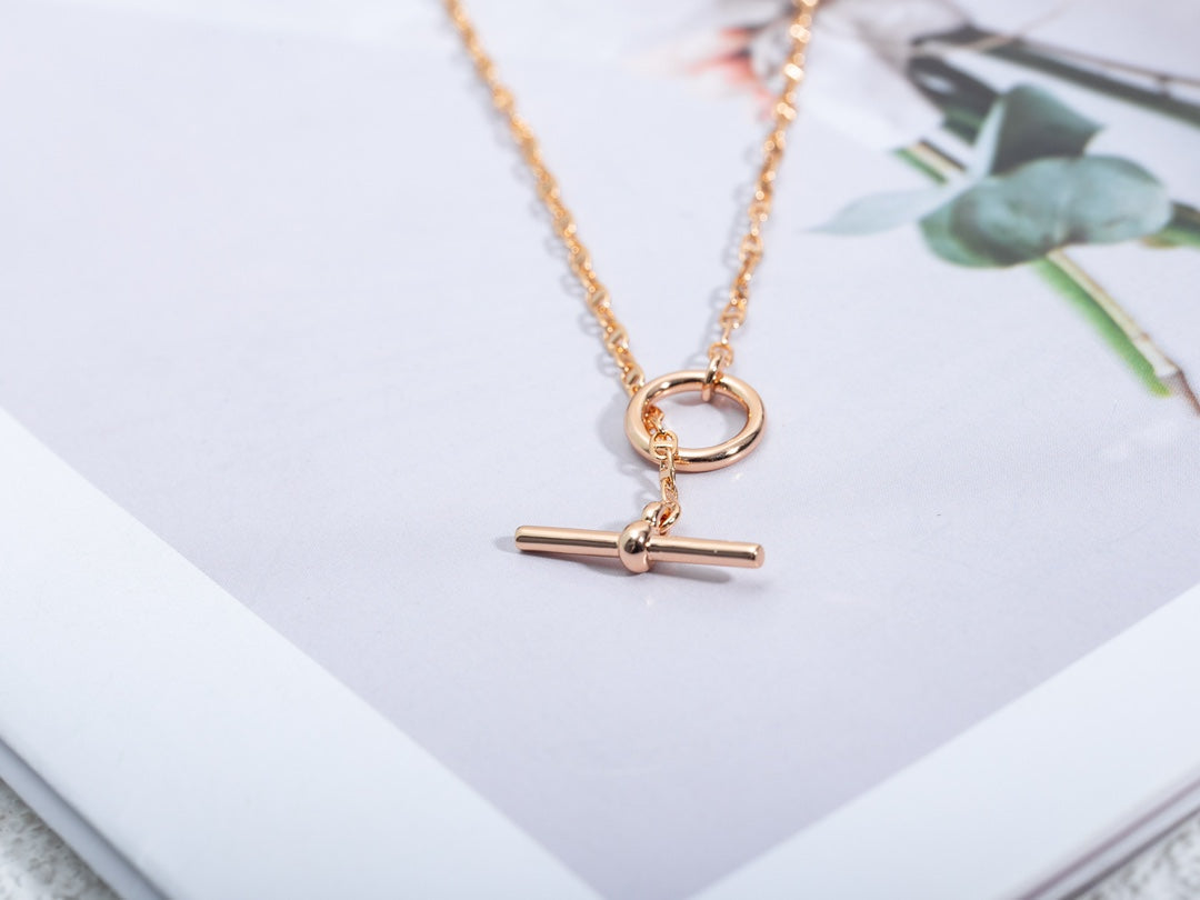 [Perla Lux]ECHAPPEE NECKLACE PINK GOLD