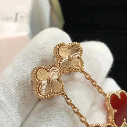 [Perla Lux]CLOVER 2 MOTIF  LASER CARNELIAN EARRINGS