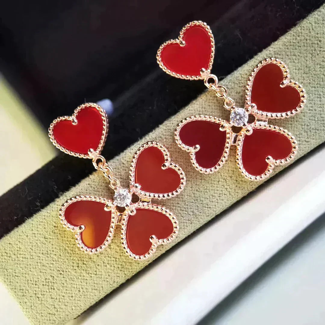[Perla Lux]SWEET CLOVER CARNELIAN EARRINGS