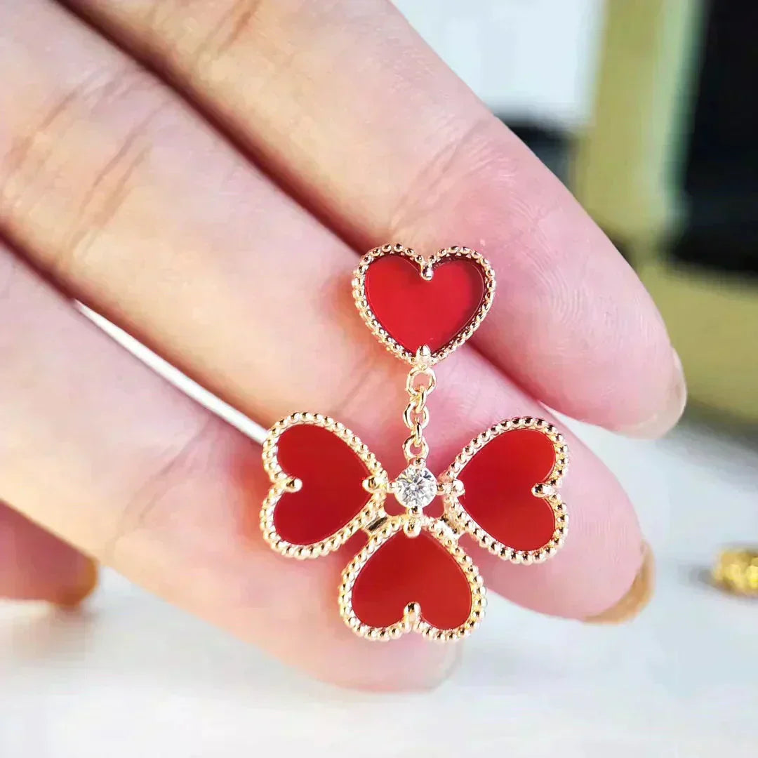 [Perla Lux]SWEET CLOVER CARNELIAN EARRINGS