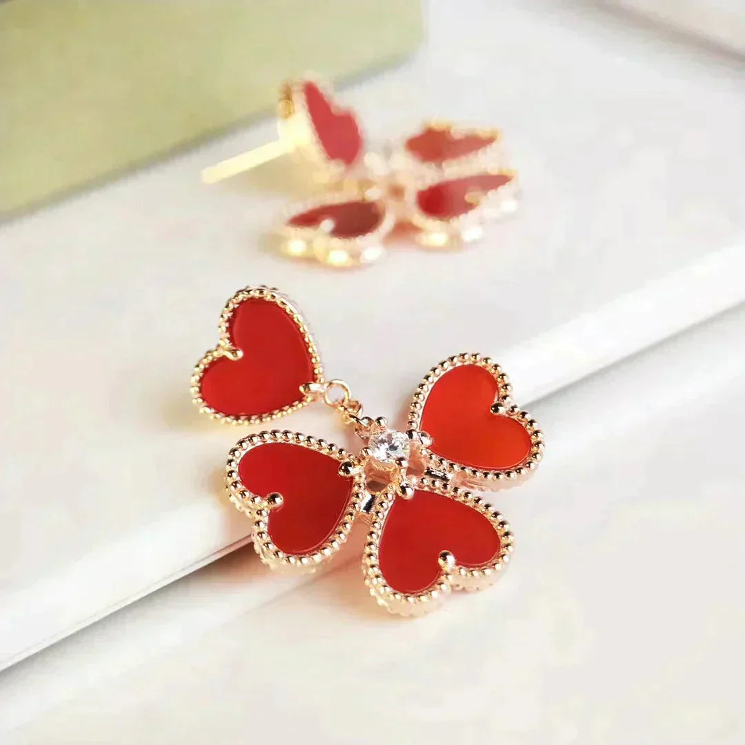 [Perla Lux]SWEET CLOVER CARNELIAN EARRINGS