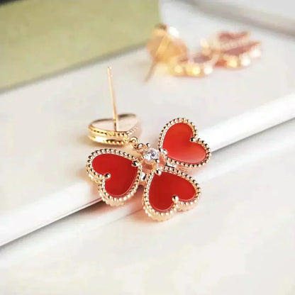 [Perla Lux]SWEET CLOVER CARNELIAN EARRINGS