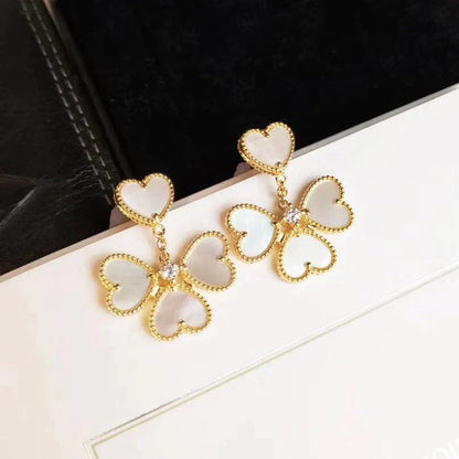 [Perla Lux]CLOVER SWEET WHITE MOP EARRINGS