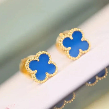 [Perla Lux]CLOVER MINI 9.5MM TURQUOISE EARRINGS