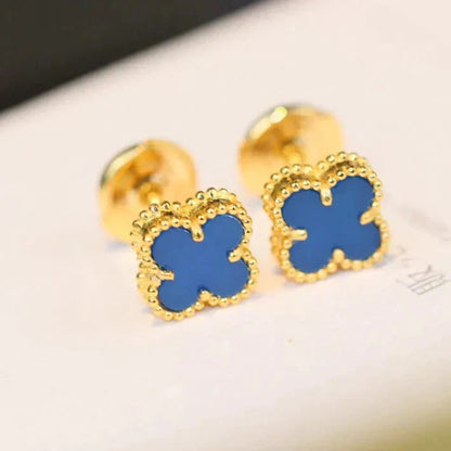 [Perla Lux]CLOVER MINI 9.5MM TURQUOISE EARRINGS