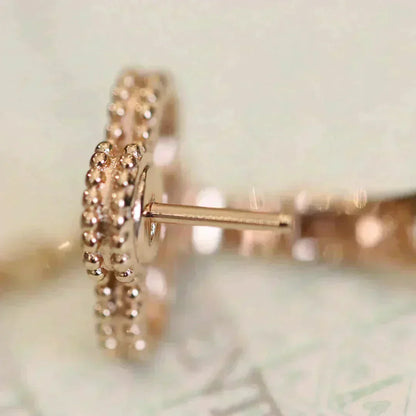 [Perla Lux]CLOVER MEDIUM 1 MOTIFS FUll DIAMOND EARRINGS