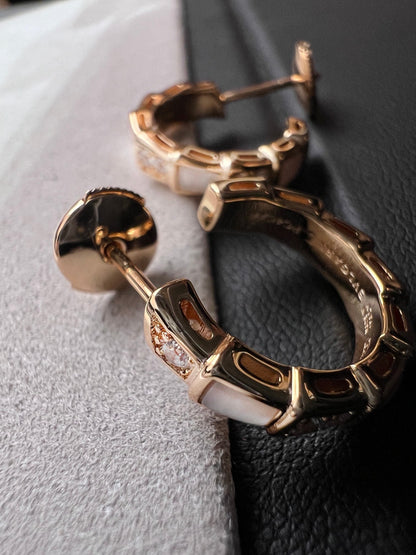 [Perla Lux]SERPENTI MOP PINK GOLD EARRINGS