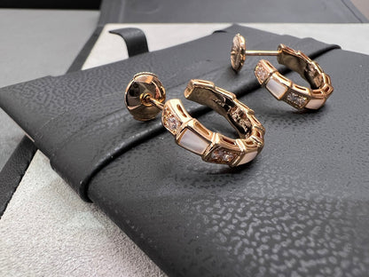 [Perla Lux]SERPENTI MOP PINK GOLD EARRINGS