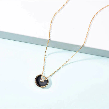 [Perla Lux]AMULETTE GOLD CARNELIAN ONYX NECKLACE