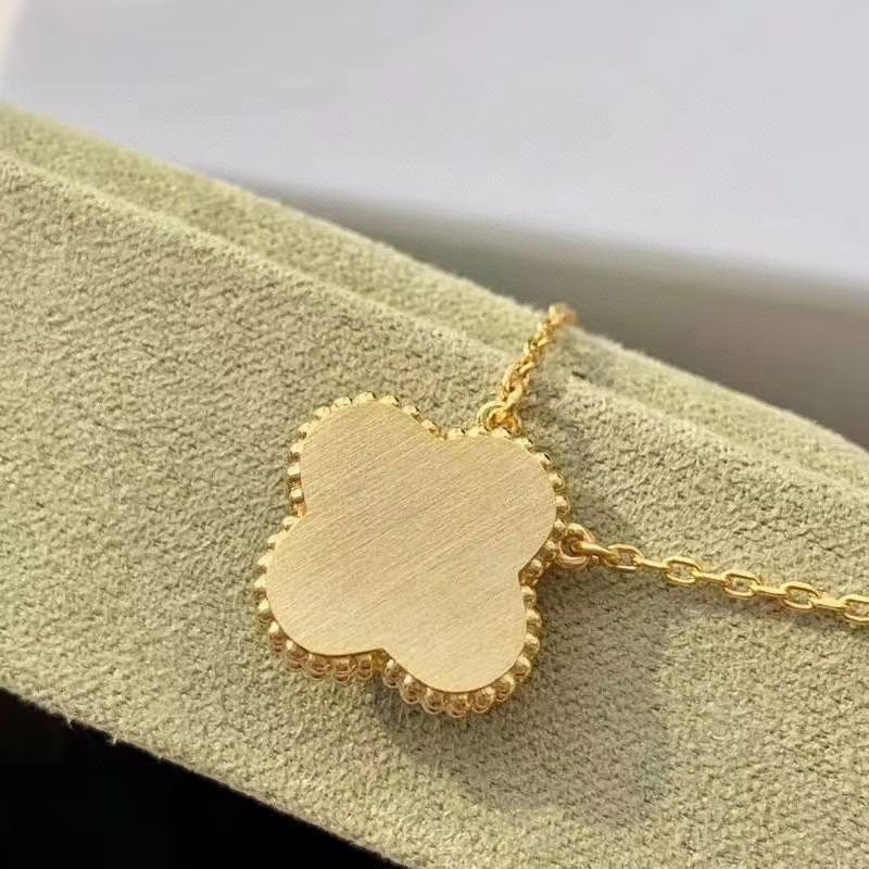 [Perla Lux]CLOVER 15MM DIAMOND TURQUOISE NECKLACE