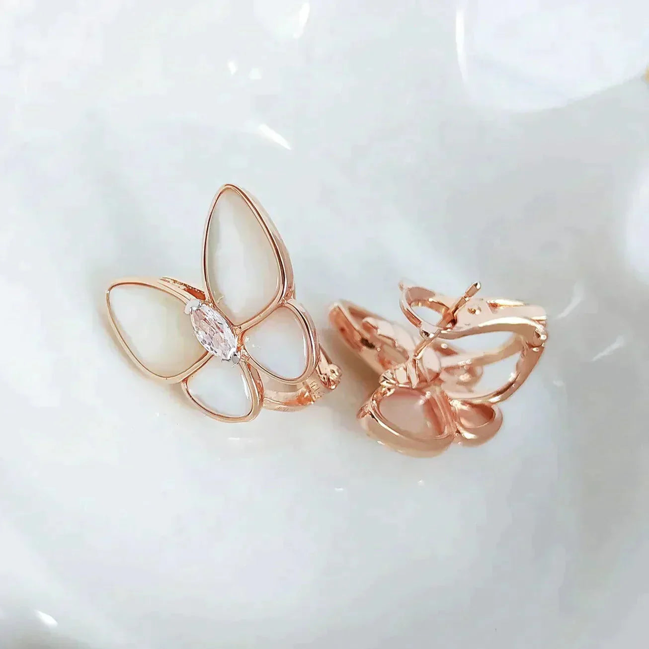 [Perla Lux]BUTTERFLY MOP DIAMOND EARRINGS