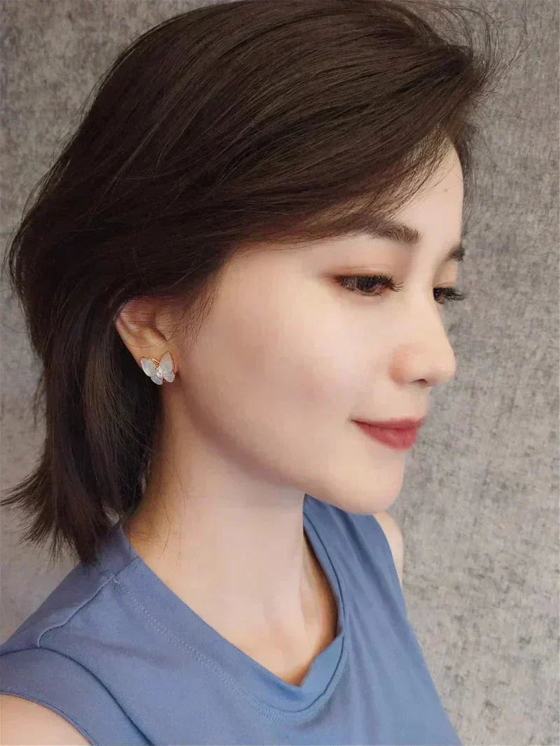 [Perla Lux]BUTTERFLY MOP DIAMOND EARRINGS