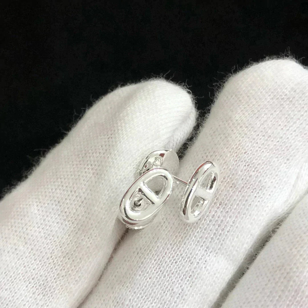 [Perla Lux]CHAINE SMALL EARRINGS GOLD AND SILVER