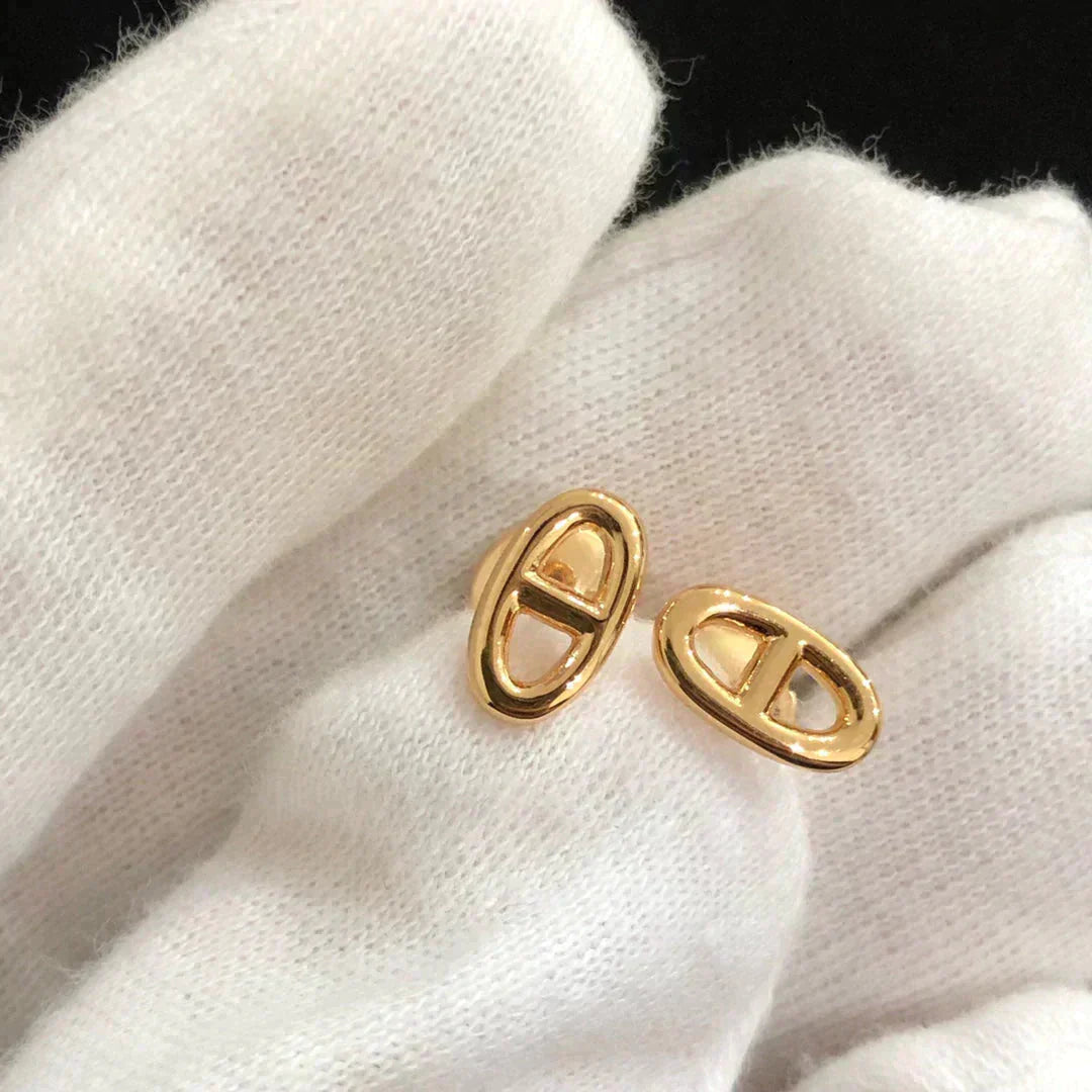 [Perla Lux]CHAINE SMALL EARRINGS GOLD AND SILVER