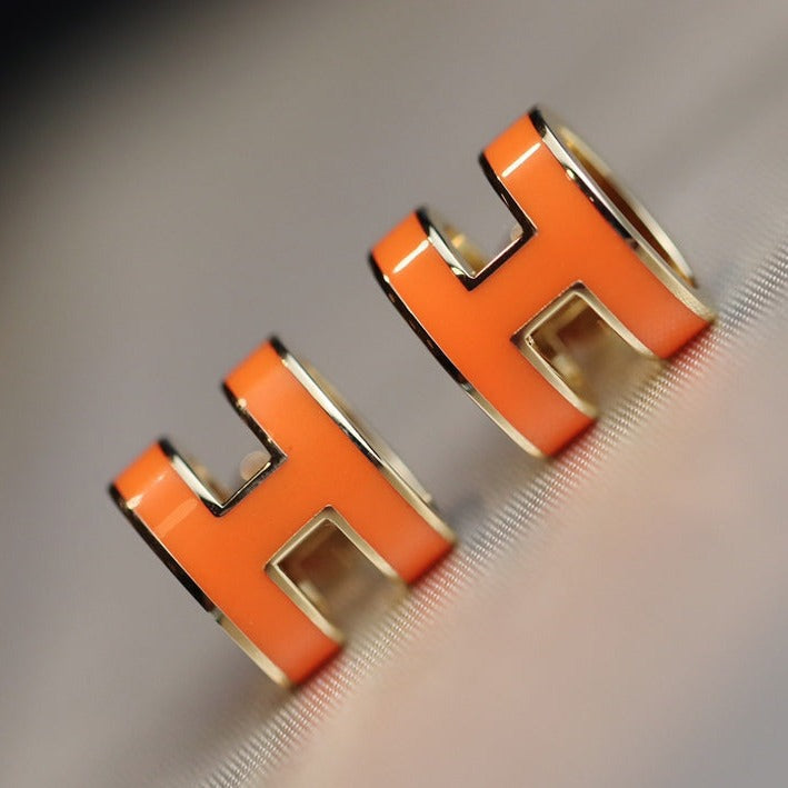 [Perla Lux]MINI POP H EARRINGS ORANGE