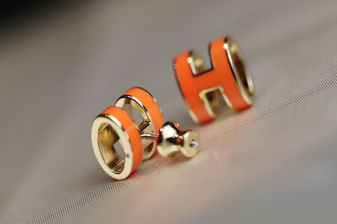 [Perla Lux]MINI POP H EARRINGS ORANGE