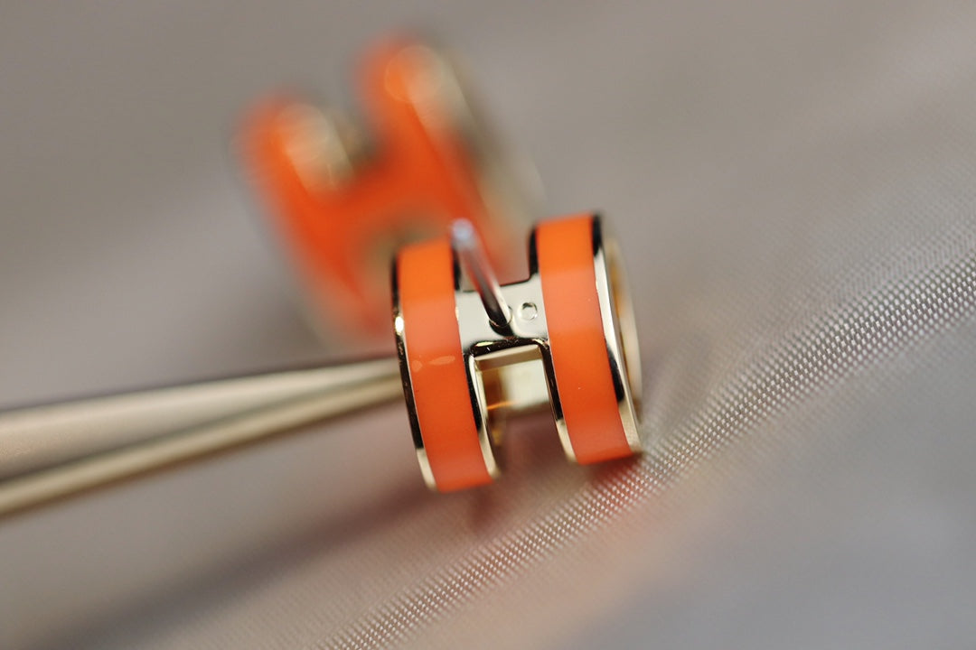 [Perla Lux]MINI POP H EARRINGS ORANGE