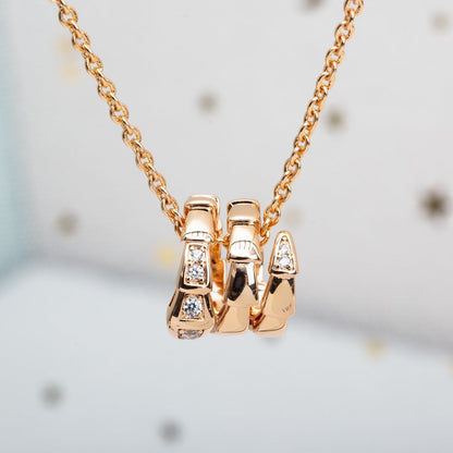 [Perla Lux]SERPENTI PINK GOLD NECKLACE DIAMOND