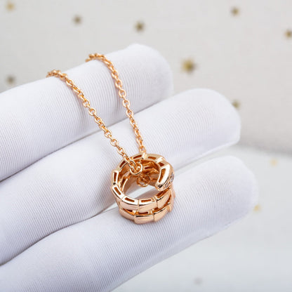 [Perla Lux]SERPENTI PINK GOLD NECKLACE DIAMOND