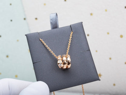 [Perla Lux]SERPENTI PINK GOLD NECKLACE DIAMOND